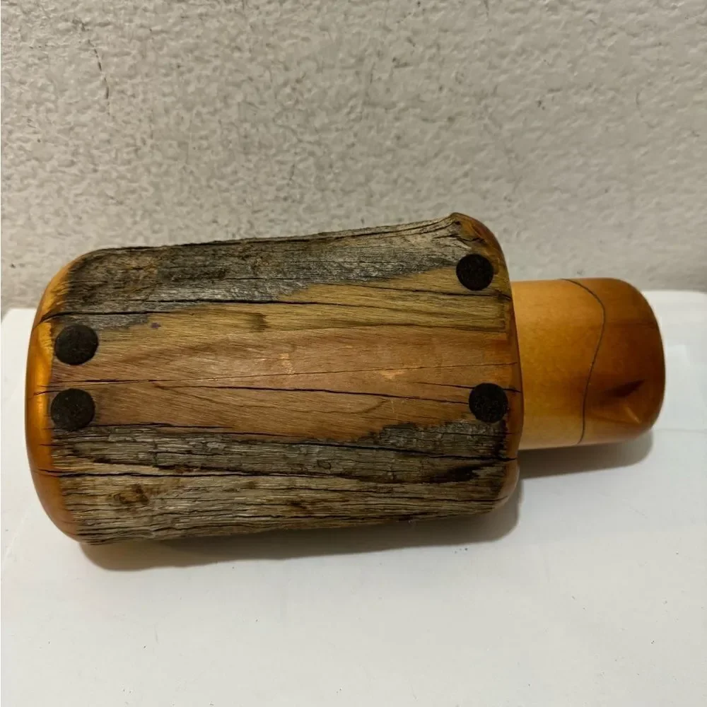 Wood Log Jewelry Storage Trinket Box Chest Rustic Hand Crafted